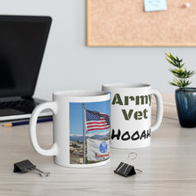 Load image into Gallery viewer, Army Vet rises early to greet the day with an &quot;Hooah!&quot; Ceramic Mug 11oz