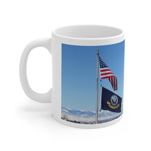 Load image into Gallery viewer, Navy Dad rises early to greet the day with his &quot;Anchors Aweigh!&quot; Ceramic Mug 11oz