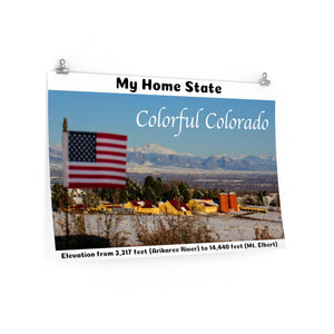 'Star-Spangled Inspirations' Premium Matte Horizontal Poster [ Colorful Colorado - My Home State ]