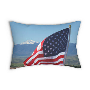 'Star-Spangled Inspirations' Decorative Pillow [Pikes Peak (side 1) & Suncross Sunset (side 2)] full picture pillow