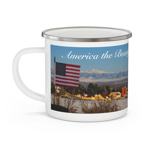 'All-American Mom shines with America the Beautiful' Enamel Camping Mug