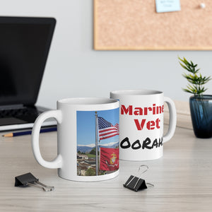Marine Vet rises early to greet the day with an "OoRah!" Ceramic Mug 11oz