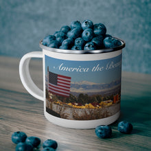 Load image into Gallery viewer, &#39;All-American Mom shines with America the Beautiful&#39; Enamel Camping Mug