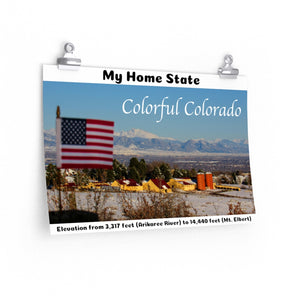 'Star-Spangled Inspirations' Premium Matte Horizontal Poster [ Colorful Colorado - My Home State ]