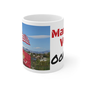 Marine Vet rises early to greet the day with an "OoRah!" Ceramic Mug 11oz