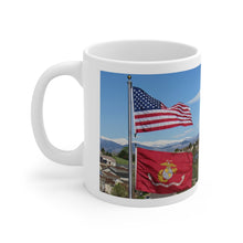 Load image into Gallery viewer, Marine Dad rises early to greet the day with an &quot;OoRah!&quot; Ceramic Mug 11oz