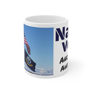 Navy Dad rises early to greet the day with his "Anchors Aweigh!" Ceramic Mug 11oz